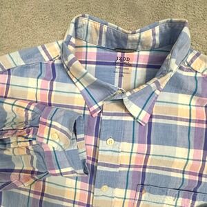 Izod Saltwater Plaid Long Sleeve Shirt Men's‎ Size 2XL Relaxed Fit